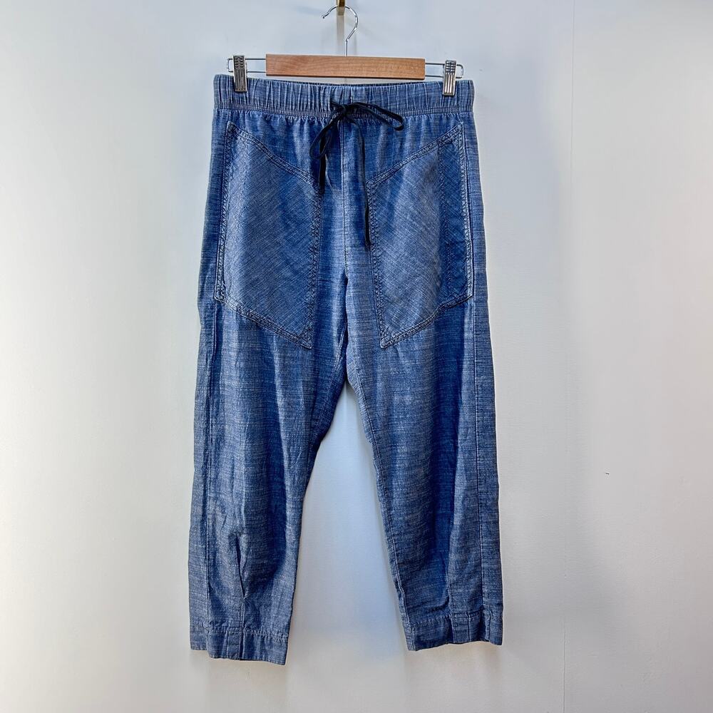 Prairie Underground Pull-On Capri Pants Chambray Barrel Crop Jeans Women's XS